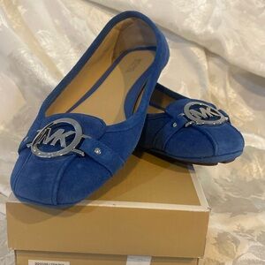 Michael Kors vintage blue suede Fulton moc size 9
